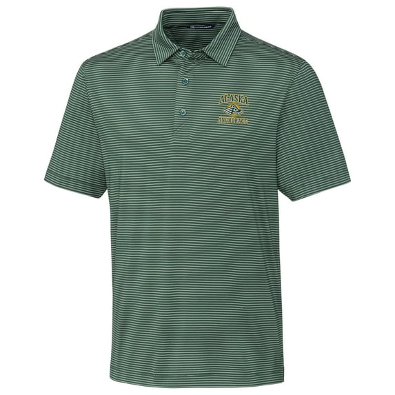Men's Cutter & Buck Green Alaska Anchorage Seawolves Big & Tall Forge Pencil Stripe Polo