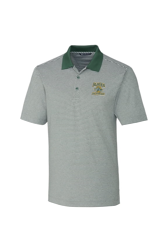 Men's Cutter & Buck Green Alaska Anchorage Seawolves Big & Tall Forge Tonal Stripe Polo