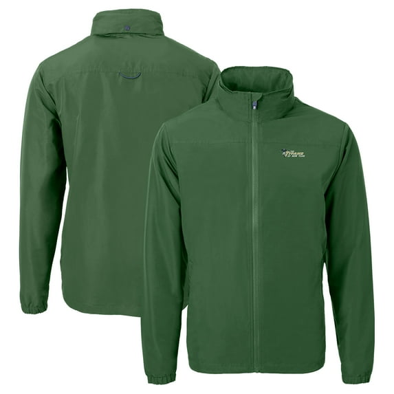 Men's Cutter & Buck Green New York Jets Throwback Charter Eco Recycled Full-Zip Jacket