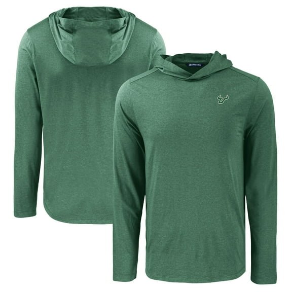 Men's Cutter & Buck Green South Florida Bulls Coastline Epic Comfort Eco Recycled Long Sleeve Hoodie T-Shirt
