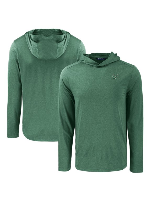 Men's Cutter & Buck Green South Florida Bulls Coastline Epic Comfort Eco Recycled Long Sleeve Hoodie T-Shirt