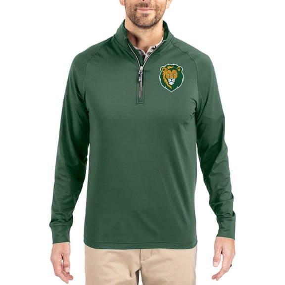 Men's Cutter & Buck Green Southeastern Louisiana Lions Adapt Eco Knit Stretch Recycled Quarter-Zip Pullover