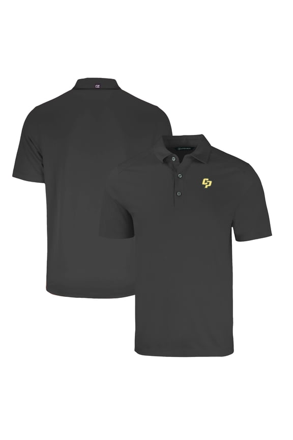 Men's Cutter & Buck Heather Black Cal Poly Mustangs Big & Tall Forge Eco Stretch Recycled Polo
