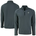 thumbnail image 1 of Men's Cutter & Buck Heather Black Chicago Cubs Peshastin Eco Fleece Recycled Raglan Quarter-Zip Top, 1 of 3