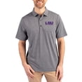 thumbnail image 1 of Men's Cutter & Buck Heather Black LSU Tigers Alumni Forge Eco Double Stripe Stretch Recycled Polo, 1 of 2