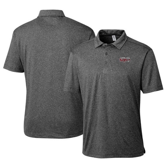 Men's Cutter & Buck Heather Black Lansing Lugnuts Clique Charge Active Polo