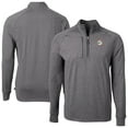 thumbnail image 1 of Men's Cutter & Buck Heather Black Miami Dolphins Big & Tall Adapt Eco Raglan Quarter-Zip Jacket, 1 of 3