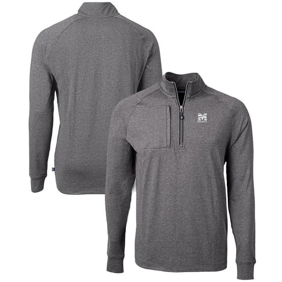 Men's Cutter & Buck Heather Black Morehouse Maroon Tigers Big & Tall Adapt Eco Knit Quarter-Zip Pullover Top