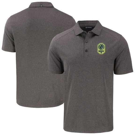 Men's Cutter & Buck Heather Black Nashville SC Forge Eco Stretch Recycled Polo
