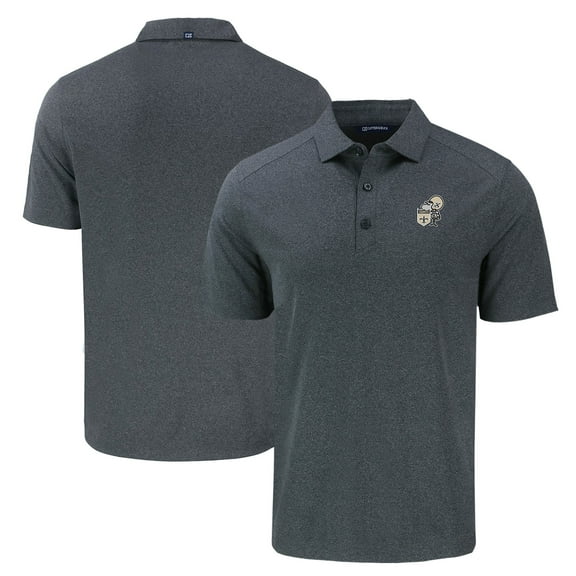 Men's Cutter & Buck  Heather Black New Orleans Saints Throwback Forge Eco Stretch Recycled Polo