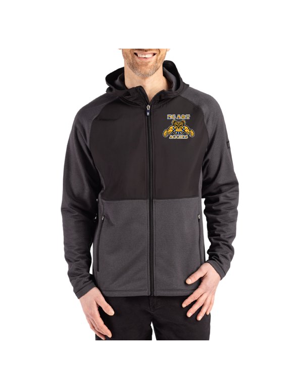Men's Cutter & Buck Heather Black North Carolina A&T Aggies Peshastin Eco Fleece Recycled Raglan Full-Zip Tri-Blend