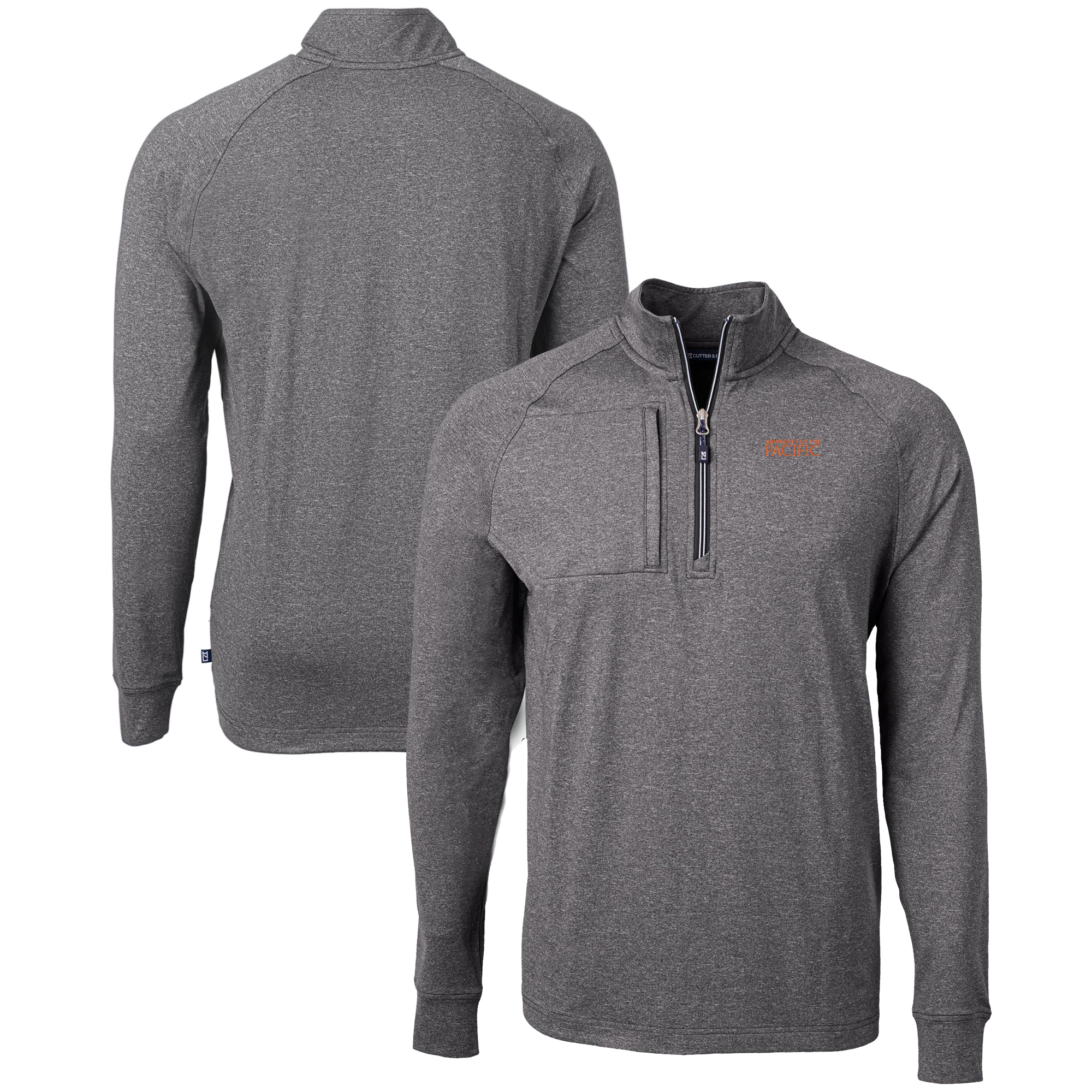 Men's Cutter & Buck  Heather Black Pacific Tigers Big & Tall Adapt Eco Knit Quarter-Zip Pullover Top - image 1 of 3