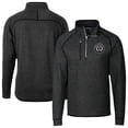 thumbnail image 1 of Men's-Cutter & Buck  Heather Black Philadelphia Union Mainsail Sweater-Knit Half-Zip Raglan Jacket, 1 of 3