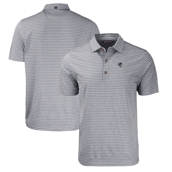 Men's Cutter & Buck Heather Black Seton Hall Pirates Big & Tall Forge Eco Heather Stripe Stretch Recycled Polo