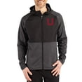 thumbnail image 1 of Men's Cutter & Buck Heather Black Utah Utes Peshastin Eco Fleece Recycled Raglan Full-Zip Tri-Blend Hybrid Jacket, 1 of 2