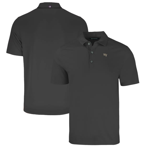 Men's Cutter & Buck Heather Black Wake Forest Demon Deacons Big & Tall Forge Eco Stretch Recycled Polo
