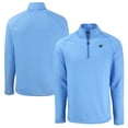 thumbnail image 1 of Men's Cutter & Buck  Heather Blue Carolina Panthers Peshastin Eco Fleece Tri-Blend Raglan Recycled Quarter-Zip Jacket, 1 of 3