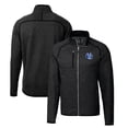 thumbnail image 1 of Men's Cutter & Buck Heather Charcoal Air Force Falcons Mainsail Sweater-Knit Full-Zip Jacket, 1 of 3