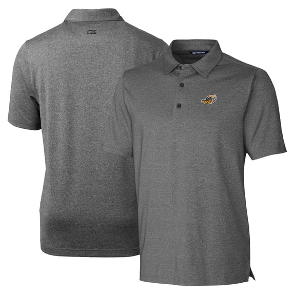 Men's Cutter & Buck Heather Charcoal Akron RubberDucks Forge Heathered Stretch Polo