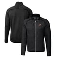thumbnail image 1 of Men's Cutter & Buck Heather Charcoal Arkansas Razorbacks Mainsail Sweater-Knit Big & Tall Full-Zip Jacket, 1 of 3