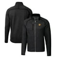 thumbnail image 1 of Men's Cutter & Buck Heather Charcoal Baylor Bears Mainsail Sweater-Knit Big & Tall Full-Zip Jacket, 1 of 3