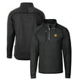 thumbnail image 1 of Men's Cutter & Buck Heather Charcoal Baylor Bears Mainsail Sweater-Knit Big & Tall Half-Zip Pullover Jacket, 1 of 3