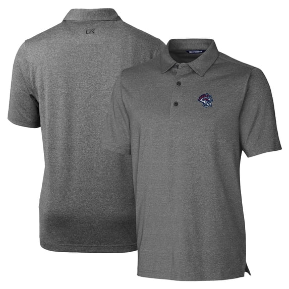 Men's Cutter & Buck Heather Charcoal Binghamton Rumble Ponies Forge Heathered Stretch Polo