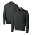 thumbnail image 1 of Men's Cutter & Buck Heather Charcoal Buffalo Bills Throwback Logo Lakemont Tri-Blend Quarter-Zip Pullover Sweater, 1 of 3