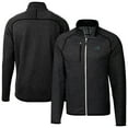 thumbnail image 1 of Men's Cutter & Buck  Heather Charcoal Carolina Panthers Big & Tall Mainsail Sweater-Knit Full-Zip Jacket, 1 of 3