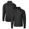 thumbnail image 1 of Men's Cutter & Buck Heather Charcoal Georgia Tech Yellow Jackets Mainsail Sweater-Knit Big & Tall Half-Zip Pullover, 1 of 3