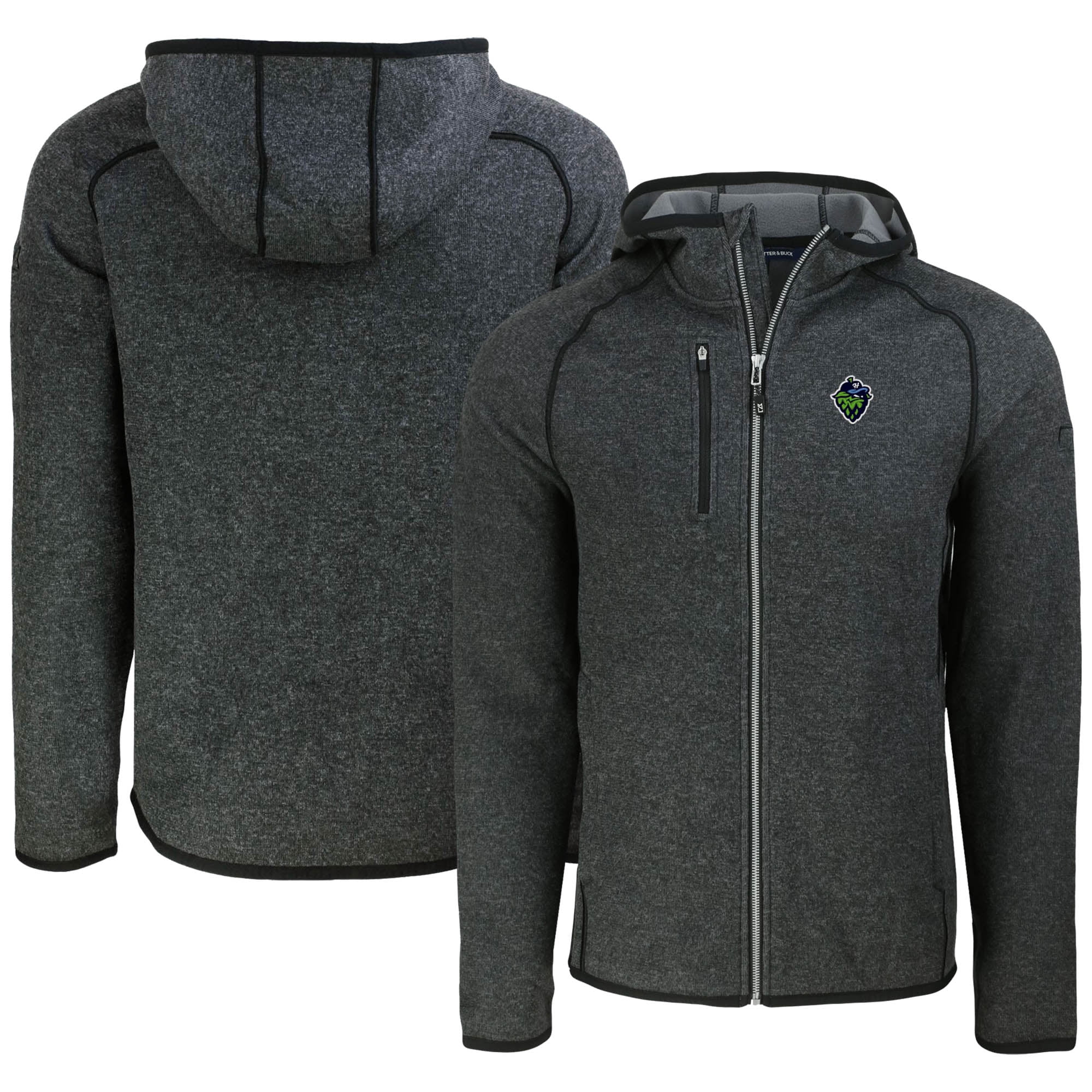 Men's Cutter & Buck Heather Charcoal Hillsboro Hops Mainsail Raglan