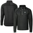 thumbnail image 1 of Men's Cutter & Buck Heather Charcoal Indianapolis Colts Big & Tall Mainsail Sweater-Knit Half-Zip Jacket, 1 of 3