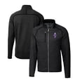thumbnail image 1 of Men's Cutter & Buck Heather Charcoal Kansas State Wildcats Big & Tall Mainsail Sweater-Knit Full-Zip Jacket, 1 of 3