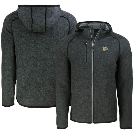 Men's Cutter & Buck Heather Charcoal Lehigh Valley IronPigs Mainsail Raglan Full-Zip Hoodie