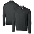 thumbnail image 1 of Men's Cutter & Buck Heather Charcoal Memphis Redbirds Lakemont Tri-Blend Quarter-Zip Pullover Sweater, 1 of 3