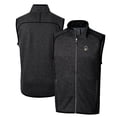 thumbnail image 1 of Men's Cutter & Buck Heather Charcoal Michigan State Spartans Mainsail Sweater-Knit Big & Tall Full-Zip Vest, 1 of 3