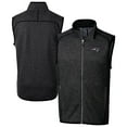 thumbnail image 1 of Men's Cutter & Buck Heather Charcoal New England Patriots Big & Tall Mainsail Sweater-Knit Full-Zip Vest, 1 of 3