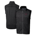 thumbnail image 1 of Men's Cutter & Buck Heather Charcoal New Mexico State Aggies Mainsail Sweater-Knit Big & Tall Full-Zip Vest, 1 of 3