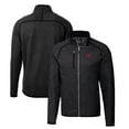 thumbnail image 1 of Men's Cutter & Buck Heather Charcoal Ole Miss Rebels Mainsail Sweater-Knit Full-Zip Jacket, 1 of 3