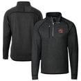 thumbnail image 1 of Men's Cutter & Buck Heather Charcoal Portland Sea Dogs Big & Tall Mainsail Sweater-Knit Half-Zip Pullover Jacket, 1 of 3