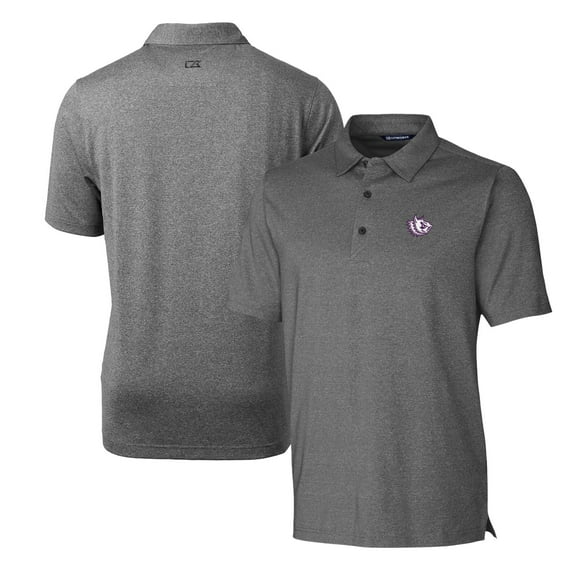 Men's Cutter & Buck Heather Charcoal TCU Horned Frogs Forge Stretch Polo