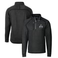 thumbnail image 1 of Men's Cutter & Buck Heather Charcoal Utah State Aggies Mainsail Sweater-Knit Big & Tall Half-Zip Pullover Jacket, 1 of 3