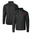 thumbnail image 1 of Men's Cutter & Buck Heather Charcoal Western Kentucky Hilltoppers Mainsail Sweater-Knit Half-Zip Pullover Jacket, 1 of 3
