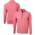 thumbnail image 1 of Men's Cutter & Buck  Heather-Crimson Washington State Cougars Big & Tall Adapt Eco Knit Quarter-Zip Pullover Top, 1 of 3