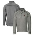 thumbnail image 1 of Men's Cutter & Buck Heather Gray Alabama Crimson Tide Mainsail Sweater-Knit Big & Tall Half-Zip Pullover Jacket, 1 of 3