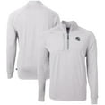 thumbnail image 1 of Men's Cutter & Buck Heather Gray Carolina Panthers Big & Tall Adapt Eco Raglan Quarter-Zip Jacket, 1 of 3