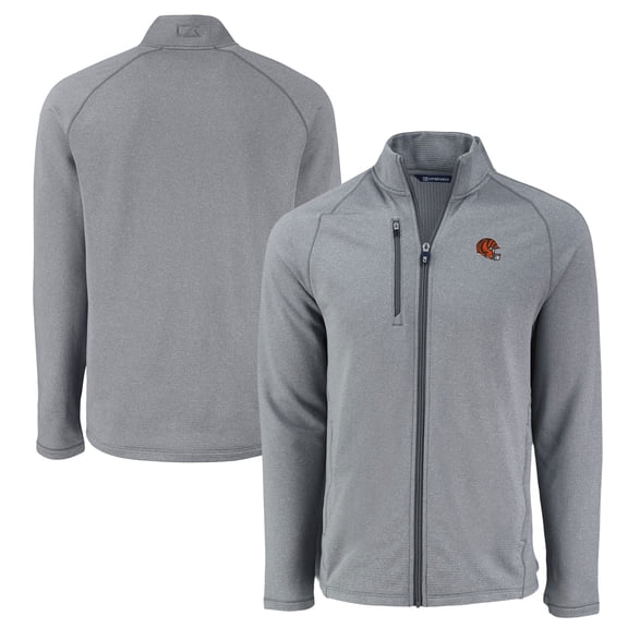 Men's Cutter & Buck Heather Gray Cincinnati Bengals Peshastin Eco Fleece Recycled Raglan Tri-Blend Full-Zip Jacket