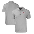 thumbnail image 1 of Men's Cutter & Buck Heather Gray Cincinnati Reds Forge Eco Heathered Stripe Stretch Recycled Polo, 1 of 3