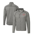 thumbnail image 1 of Men's Cutter & Buck Heather Gray Dayton Flyers Big & Tall Mainsail Sweater-Knit Full-Zip Jacket, 1 of 3