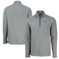 thumbnail image 1 of Men's Cutter & Buck  Heather Gray Denver Broncos Peshastin Eco Fleece Tri-Blend Raglan Recycled Quarter-Zip Jacket, 1 of 3